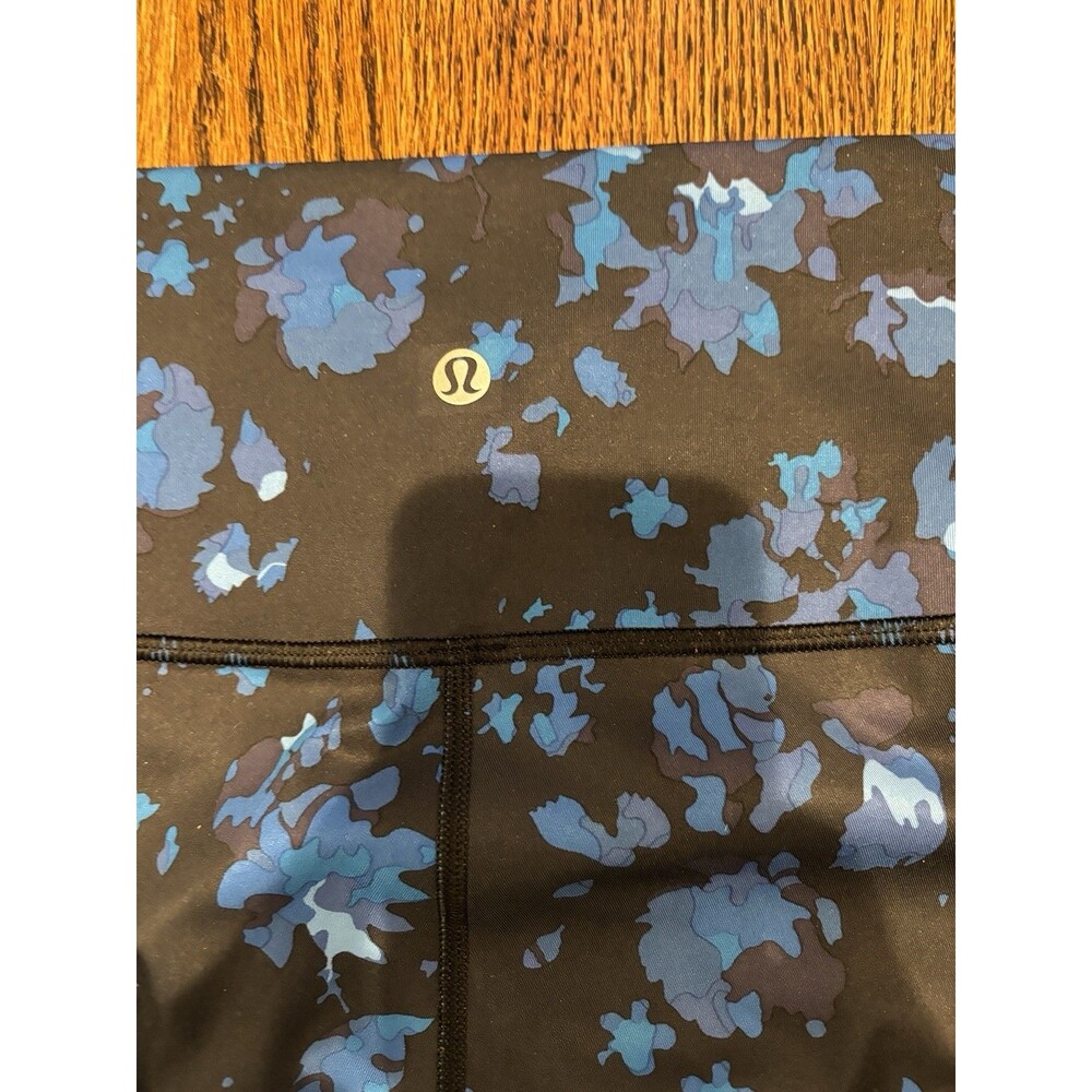 Lululemon Wunder Train High Rise Leggings Size 4 Blue Floral Athletic Yoga Pants - Picture 6 of 8